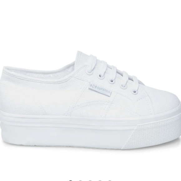 Superga Shoes - New Superga Total White Platform Sneakers